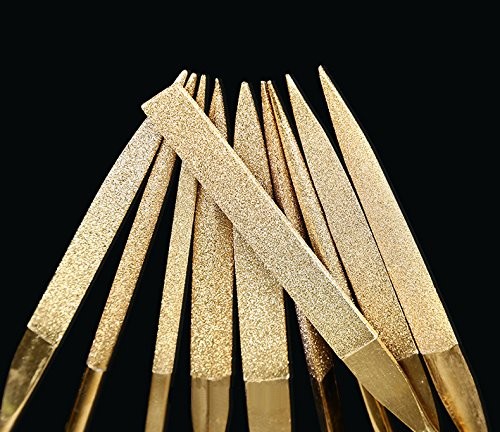 Quality 3 * 140 mm Titanium Coated Diamond Micro Files Excellent Surface Finish For Soft Metal Wood for sale