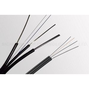 Black Fiber Optic Cable / FTTH Drop Cable UL ISO9001 Certification