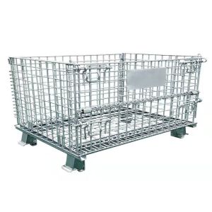 Galvanized 350kg Foldable Wire Mesh Cage Stacking Iron Frame Butterfly