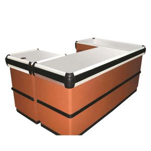 1.8M Mirror Polished Metal Supermarket Checkout Counter For Retail Stores