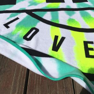 Hot selling fashion circle 200gsm round beach towel accept custom