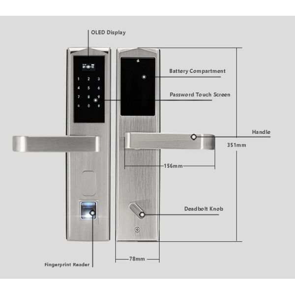 Big Data Capacity Electronic Entry Door Locks , Durable Electronic Card Door Lock