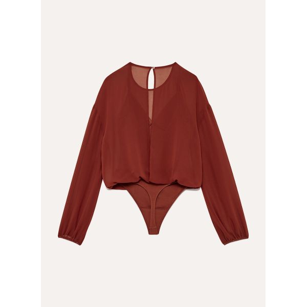 New Arrival Fall Clothing Cotton Spandex Ladies Transparent Bodysuit Tops Latest Design For Women Lady