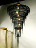 Handmade waterfall led chandelier aluminum chain tassel Black ceiling lamp