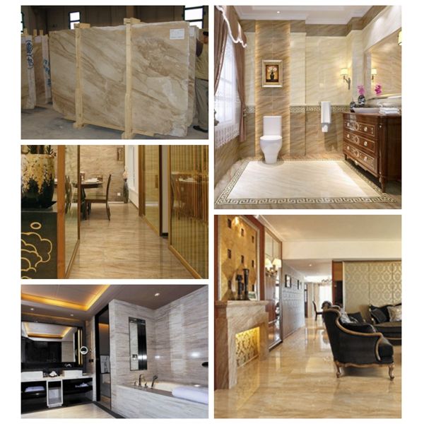 Polished Oman Beige Marble Slab Countertop For Indoor Ground 20mm Thickness