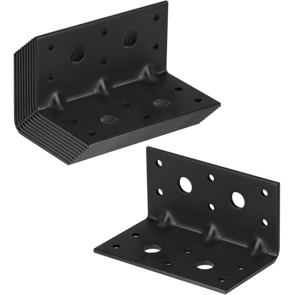 Steel L Right Angle Brackets 2-1/8 X 2-1/8 X 4 Inch 90 Degree With Reinforcing