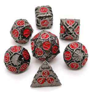 Thorns Striped Metal Dice Set Fantasy DND Multi Faceted Board Game