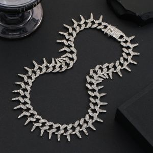 Brand New Gold Plated Men Women Cuban Necklaces Rhinestone Iced Out Curb Cuban