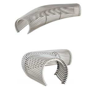 Stainless Steel Bench Sculpture Outdoor Metal Bench All Weather Use