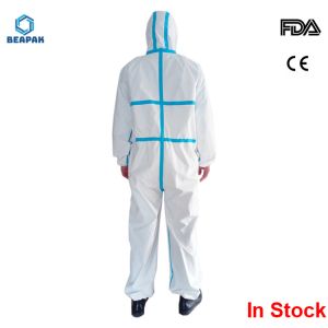 Heavy Duty Disposable Protective Suit High Filtration Efficiency Splash Proof