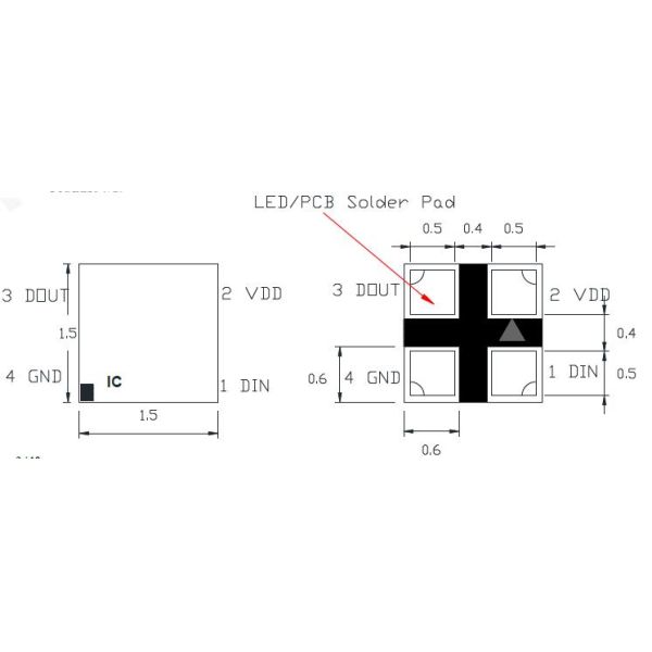 LC8805B SK6812 1515 LED