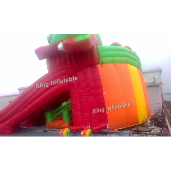 Beautiful Red Dragon Inflatable Water Slide With Moster Model PVC For Adults