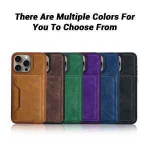 Custom IPhone Leather Phone Cover Wallet With Card Holders