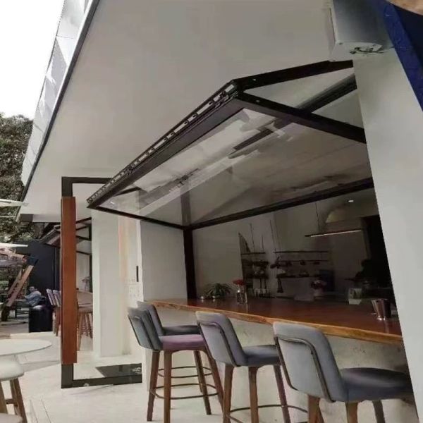 Aluminum Inward Opening Glazed Balcony Bifolding Windows Horizontal Folding Glass Window triple insulated glass