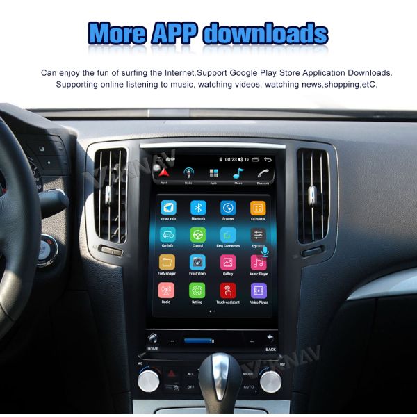 Viknav Car Radio For Infiniti G25 G37 (2004-2013)12.1 Inch Android13 Rear View Navigation GPS Original Car Function