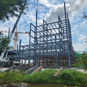 Prefabricated Multi Floor Steel Office Building with Glass Curtain Wall