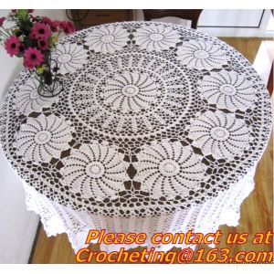 Crocheted Applepine flower Table cloth, table cover, handmade crochet, blanket,