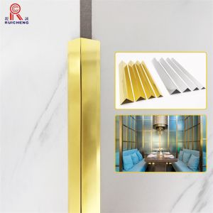 Gold Color Aluminium L Shape Trim Tile Profile Corner With Punching Hole