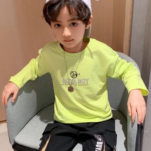 Round Collar Childrens Boys Long Sleeve Undershirt Delicate Soft Skin Friendly