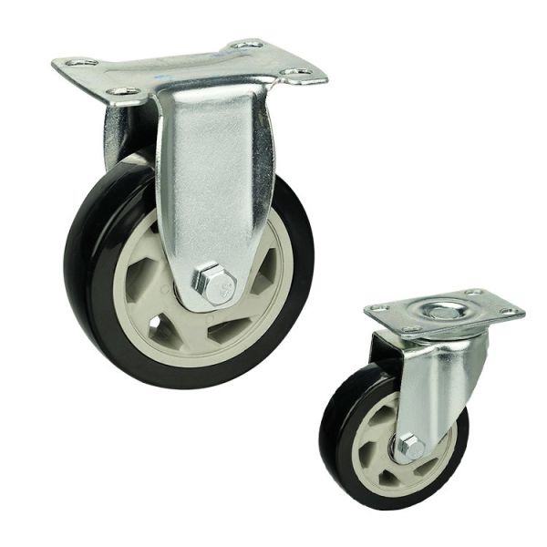Buy 5 Inch PVC Hollow Core Trolley Rigid Plate Medium Duty Casters at wholesale prices
