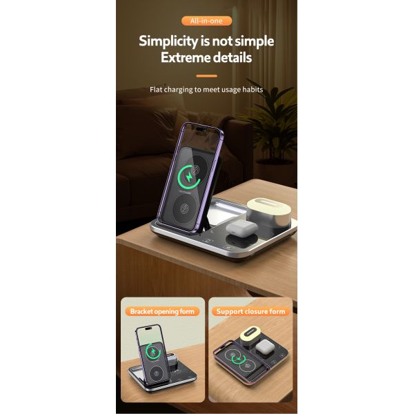 3 In 1 Magnetic Travel Wireless Charging new shaped at 2024
