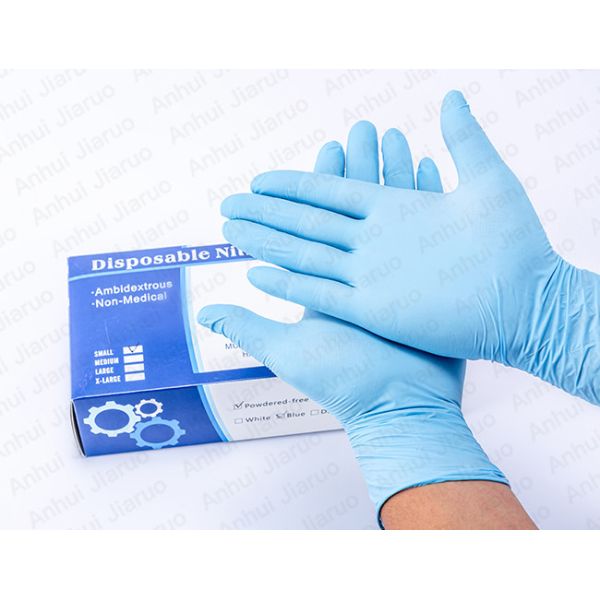 Buy Ambidextrous Non Medical Disposable Nitrile Gloves Powder Free Non Sterile at wholesale prices