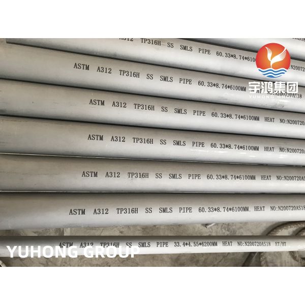 ASTM A312/ ASME SA312 TP316H Stainless Steel Seamless Pipe for Heat Exchanger