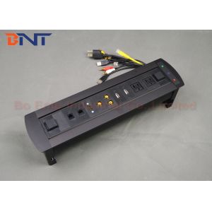 Conference Room Tabletop Hidden Electric Rotation Power Socket 30cm Connection