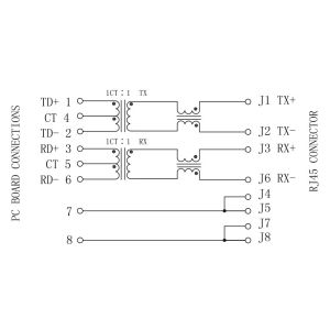 J0006D01BNL 8P8C RJ45 Modular Jack | LPJ0006BBNL 100 Base-TX Magnetics