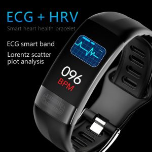 ECG PPG Pedometer HR Monitor Smart Band Fitness Tracker Watch With Blood