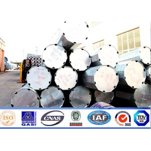 50FT Polygonal Electric Insulators Steel Power Pole Distribution Poles For 132KV