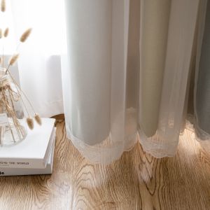 Blackout Polyester Shower Curtains Self Embroidered Insulated