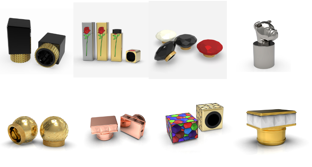 Customized Logo Premium Glossy Gold Square-Shaped Cap Perfume Cap for Fea 15 Glass Perfume Bottle Neck