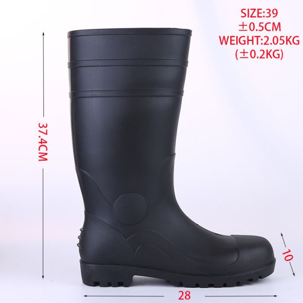 Steel Head And Steel Sole Rain Boots For Construction Site Protection