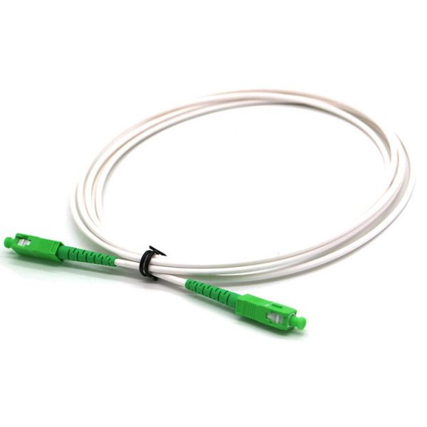 2.0mm 3.0mm White Cable Fiber Patch Cords , G652D Fiber Optic Patchcord