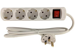 EU Standard Power Strip with 4 Outlets Surge Protect Switch USB A Output Ports H05VV-F 3x1.25MM2 Cable and UK 3 Pin Plug