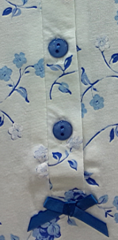 Blue Floral Printed Strap Ladies Night Dresses Sleepwear For Autumn Season