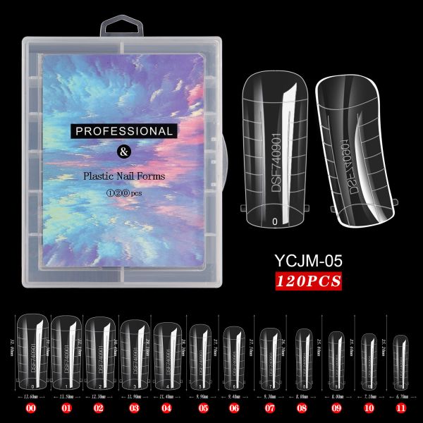 27 Styles Clear Dual Forms Stiletto Straight Square Nail Tips Finger UV Gel Nail Extension Mold Quick Building Gel Nail Form