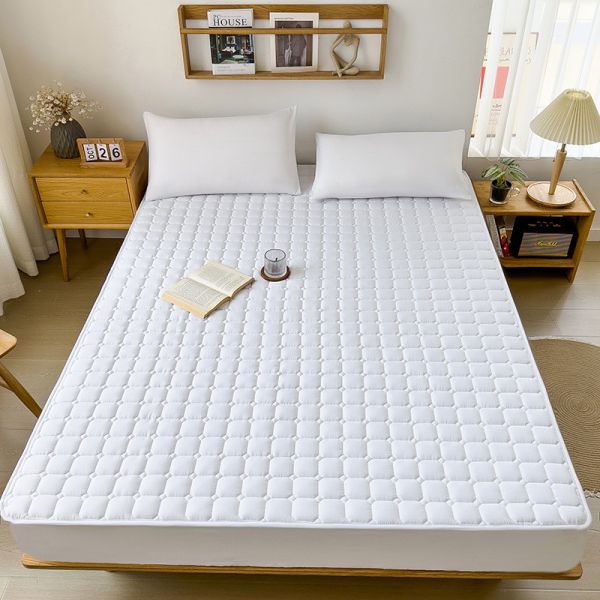 Machine Washable Waterproof White Mattress Protector Topper with Fitted Sheet