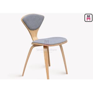 Triangle Wood Wood Restaurant Chairs , Back Upholstered Armless Dining Chair