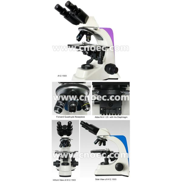 Binocular Laboratory Compound Microscope 40 - 1000x with 3W LED A12.1503