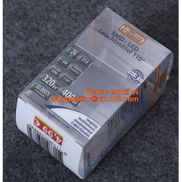 Clear PVC hard plastic packaging box, PET uv offset printing multicolor