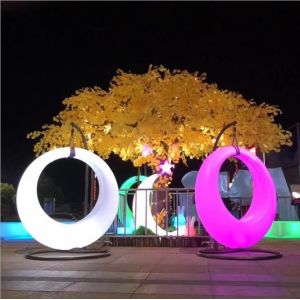 Quality Outdoor Entertainment colorful hanging swing chair lighting Remote Control LED Illuminated Swing for sale