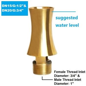 12m3/H Yellow Brass Ice Tower Water Fountain Spray Heads