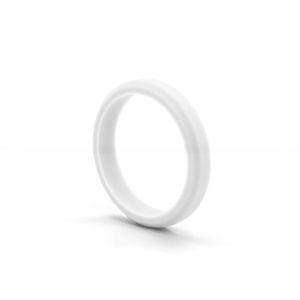 Third Party Appraisal Women's Silicone Wedding Band 4mm Beveled Edges Breathable