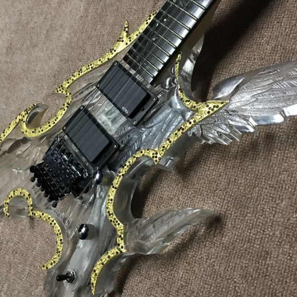 LED acrylic electric guitar ebony fingerboard acrylic body Music instruments