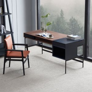 Walnut Study Computer Desk With Chair Set For Hotel Study Home Office