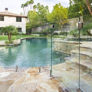 Balcony Frameless Glass Railing Balcony Flat / Curved Laminated Glass Balustrade