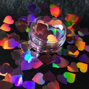 12mm Pink Heart Glitter PVC Polyester Shapes Fashionable Metal Stars Number