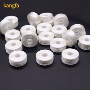 144pcs/box L type side less White 75D/2 100% Polyester Pre-wound Bobbins Threads
